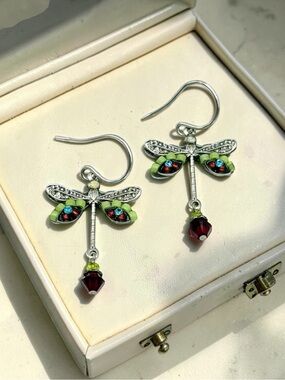 Firefly 925 Sterling Silver Dragonfly Earrings 1”